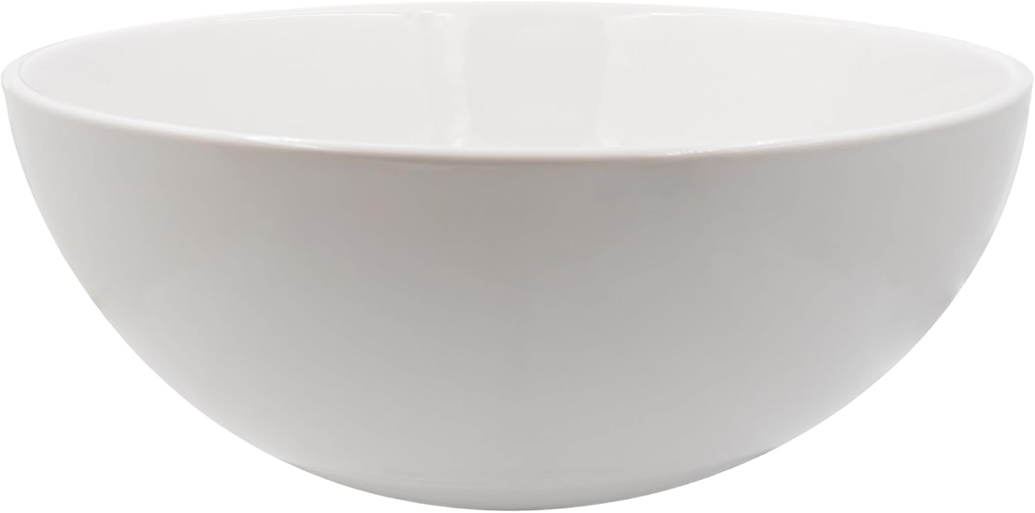 Miseno MVS-NP-208206 11" Circular Porcelain Vessel Bathroom Sink and Pop-Up Drain Assembly - Polished White/Chrome Drain