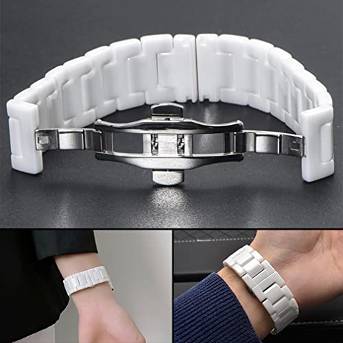 Jbr Three Beads Ceramic Watch Band Quick Release Waterproof Watch Strap Deployment Clasp Watch Bracelet For Wrist Watch Band Accessories Women Men Universal 14Mm 16Mm 18Mm 20Mm 22Mm #TOP5
