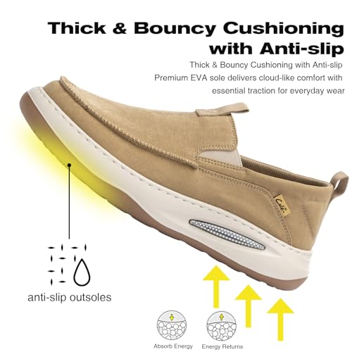 Image of CELE Mens Slip On Casual Dress Shoes Wide Walking Sneakers Orthopedic Boat Loafers with Arch Support Comfortable Lightweight Non Slip