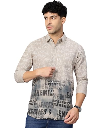 Image of Majestic Man Stylish Ombre Print Pure Cotton Casual Shirt for Men