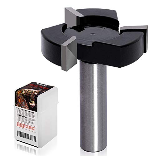 CNC Spoilboard Surfacing Router Bits, 1/2 inch Shank 2 inch Cutting Diameter, Slab Flattening Router Bit Planing Bit Wood Milling Cutter Planer Woodworking Tool by SIMILKY (3 Wings Carbide)