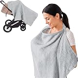 Viiotu Stilltuch, 100% Baumwolle Stilltuch Mutter Stillschürze Couverture Allaitement (Grau)