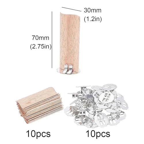 Set de 10 mechas de madera para velas 30x70mm miniatura 2