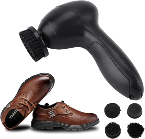 Leopacat Cireuse à Chaussure Brosse à Chaussurs Electrique avec 4 Brosse De Cirage De Chaussures éLectrique, Kit d'entretien Cuir pour Chaussur, Sacs Et...