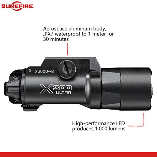 Surefire X300 Ultra X300U-B High Output 1000 Lumen Led Weapon Light With 12 Extra Cr123A Batteries And 3 Lightjunction Battery Cases #TOP2