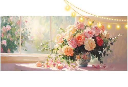 Broderie diamant kit complet 5D XXL rose pour point de croix DIY fleur
