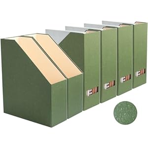 Magazine Holder – File Holder and Desk Organizer, Cardboard Book Organizer and Storage Box for Documents, Magazine Holder Rack for Office, Home and Classroom (Leaf Green, 6-Pack)