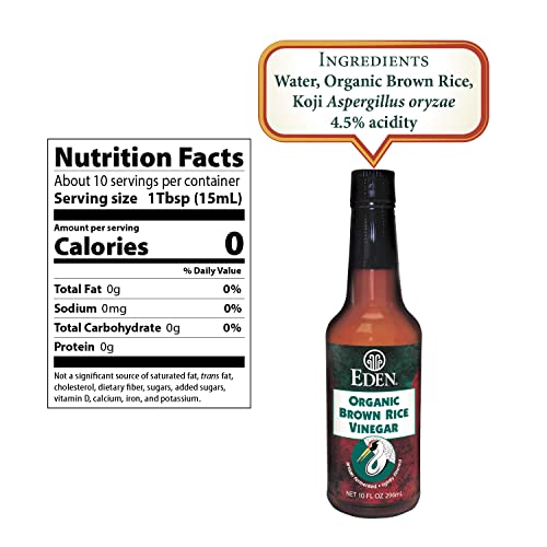 Eden Organic Brown Rice Vinegar, 10 Fl Oz Amber Glass, Imported #TOP1