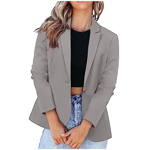 Womens Stretch Blazers for Work Casual 3/4 Sleeve Lightweight Office Work Suit Jacket Boyfriend Blazer Jacket