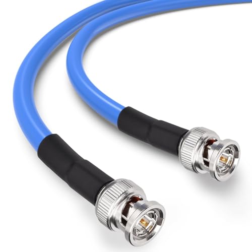 Superbat Câble SDI BNC 20m 3G/6G/12G 75 ohms Cordon BNC Mâle à Mâle Câble RG6 pour Blackmagic Vidéo DVR Oscilloscopes Caméras de Surveillance CCTV (1 pièce)