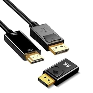 SHUBEIEUMI 4K DisplayPort auf HDMI Kabel 1M, Displayport auf HDMI Konverter Stecker auf Buchse Kompatibel mit HDTV, HP, Monitor, Laptop, Projektor, Desktop usw