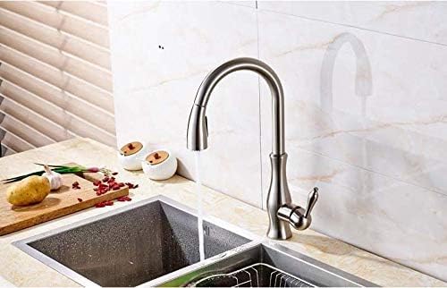 OWOHYG Grifo de cocina de latón con rotación de 5 colores, arco alto, grifo de fregadero de cocina, rociador extraíble, grifo mezclador de agua fría y caliente, grifo de cocina, 2