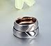 Titanium Stainless Steel Cubic Zirconia Wedding Band Set Valentine Engagement Promise Couple Ring
