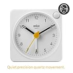 Braun Classic Travel Analogue Alarm Clock with Snooze and Light, Compact Size, Quiet Quartz Movement, Crescendo Beep Alarm in White, Model BC02XW. - Image 5