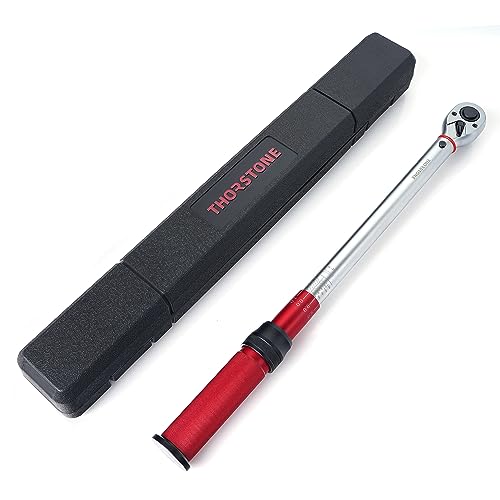 Thorstone Torque Wrench 1/2 drive, 10-150 FT-LB/13.6~203.5 Nm 90-Tooth Gear click torque wrench, Dual-Direction Dual Range Scales, ±2% Clockwise High Accuracy