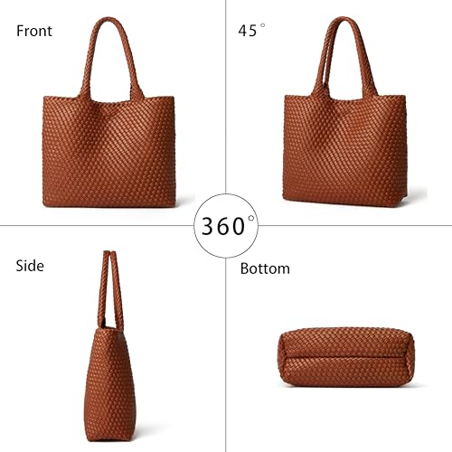 DAILANDO Fashion Woven Tote Bag for Women, Large Capacity Designer Shoulder Weave Hobo Purse