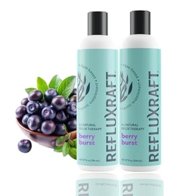 Acid Reflux Therapy with Organic Alginate, Rapid & Long Lasting Gerd, LPR & Digestion Symptom Support, Zero Sugar, Gluten Free, Low Sodium, Berry Burst, 47 Gel Servings, 8 OZ Bottle, 2 Pack