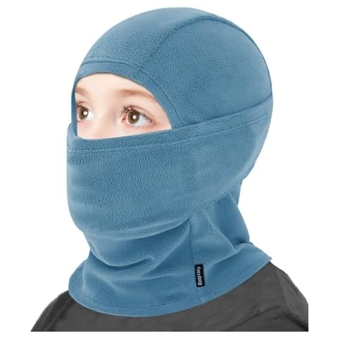 rooyvany Kids Fleece Balaclava Ski Mask for Boys Girls, Thermal Lightweight Windproof Face Mask for Winter Activities (Light Blue) Cover