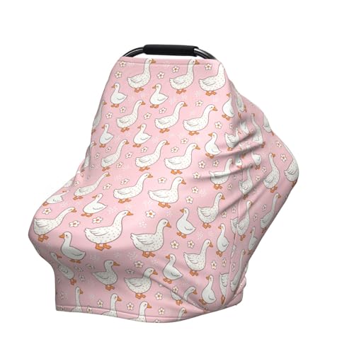 Image of Pink Goose Baby Stuff Car Seat Cover for Baby,Mom Nursing Breastfeeding Covers,Multi-Use Car Seat Canopy Carrier Cover,Stroller Cover Newborn Shower Gift for Boys Girls
