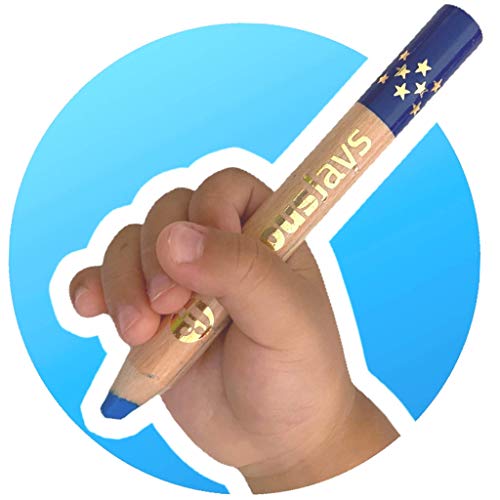 Joyousjays 3-In-1 Jumbo Colored Pencils For Kids (Ages 3+) -12-Color Pack - Non Toxic And Washable - Wax Crayon And Watercolor, Coloring Pencils Set For Toddlers With Brush And Sharpener #TOP1