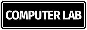 Amazon.com : Standard Computer Lab Sign (Black) - Large : Office Products
