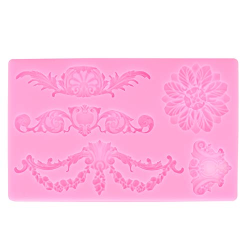 Molde de silicona con flores en relieve para repostería