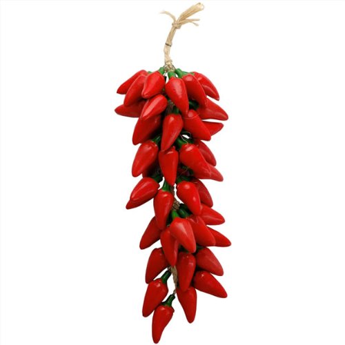 Chili Pepper Red Green Jalapeno Clay Ceramic Ristra Strand New Mexico Chilies Decor Artisan Made