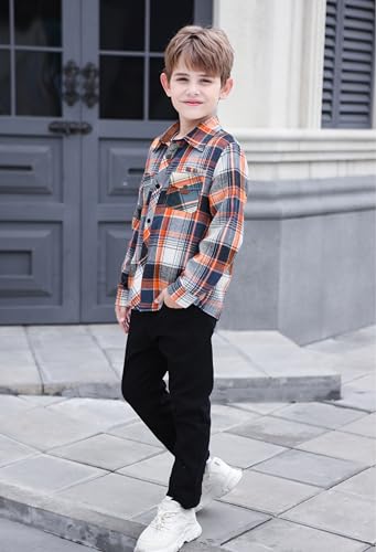 Image of Betusline Boy and Men Button Down Plaid Shirt | Soft,Breathable and Comfortable Fabric