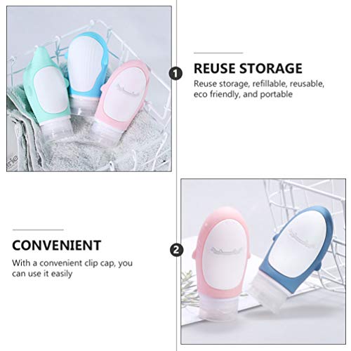 NICEXMAS Conjunto de 3 Garrafas de Viagem Portáteis Em Forma de Tubarão Tubos de Silicone Compressív