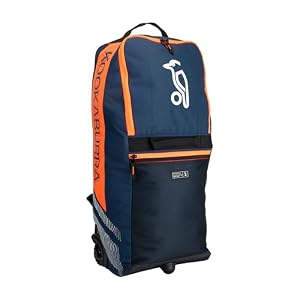 Kookaburra wd6000 Wheelie Duffle Junior Cricket Bag - Navy/Orange