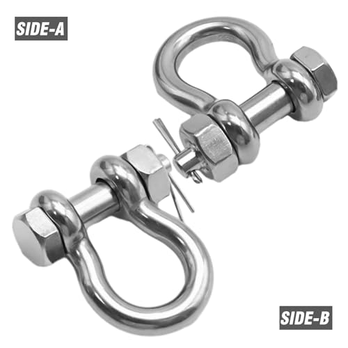 MDEOOSKY 2 peças de manilha de âncora de barco M8 de 5/40.6 cm, manilha de âncora de pino de tripula