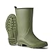HISEA Women Rubber Boots Waterproof Wide Calf Rain Boots Mid-Calf PVC Rubber Rain Boot Matte Surface Seamless Mid Height Rain Shoes for Women's Rain Footwear Outdoor Garden Work Walking