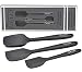 Silicone spatula & spoon, OWLET spatulas silicone heat-resistant, Non-stick Cooking scrapers-safe flexible rubber small & large spatula, baking spoon with stainless steel insert (3-Piece Set, Gray)