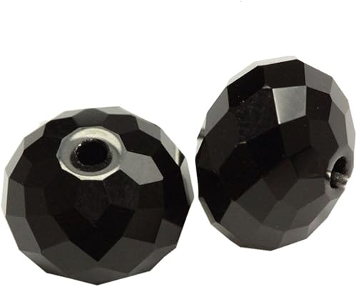 Miniatura 2 de 50 cuentas de cristal Rondelle sueltas facetadas de Adabele austriaco de 0.236 pulgadas, color negro azabache, compatible con cristales de Swarovski