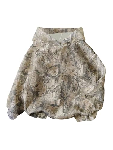 SOLY HUX Women's Camo Hoodies Graphic Hooded Oversized Sweatshirts Pullover Fall Clothes Street Wear Green Camo Medium