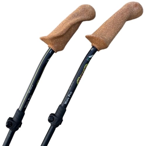 WALX PRO Total Body Walking Poles – Lightweight Adjustable Alloy Trekking Poles with Cork Ergo Grip, 15° Impulse Bend & External Lock – Fitness, Hiking, Nordic Walking & Rehab Use - 117-130cm