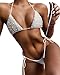 JFAN Bikini di Perle Costume da Bagno Bikini Donna Mare Fascia Brasiliano Sexy...
