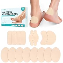 Moleskin Adhesive Tape Pads for Blister - Promifun Blisters Bandages for Foot, Toe, Feet,Finger - Mole Skin Patch for Blister,Callus,Bunion Prevention & Recovery - 16 Sheets of 4 Shapes,Beige