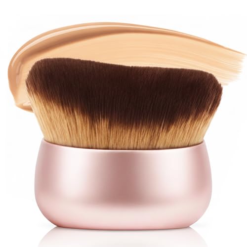 Streak-Free Kabuki Self Tanner Brush Large Body Makeup Brush Soft Dense Body Brus h for Self Tanner Vegan Tanning Brush for Self Tan Even Coverage Ideal for Mousse Lotion & Bronzing Foam Pink