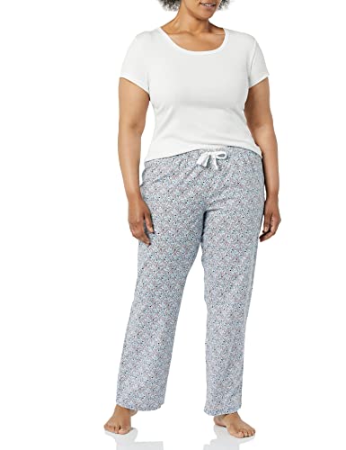 Image of Amazon Essentials Women's Cotton Pajama Pants, Breathable Poplin Sleep Pant with Drawstring Elastic Waist