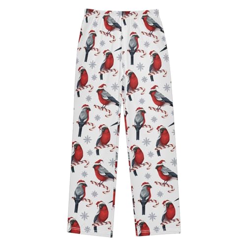 ZZKKO Bullfinches Christmas Hat Candies Boys Pants for Kids Jogger Pants with Pockets S-XL