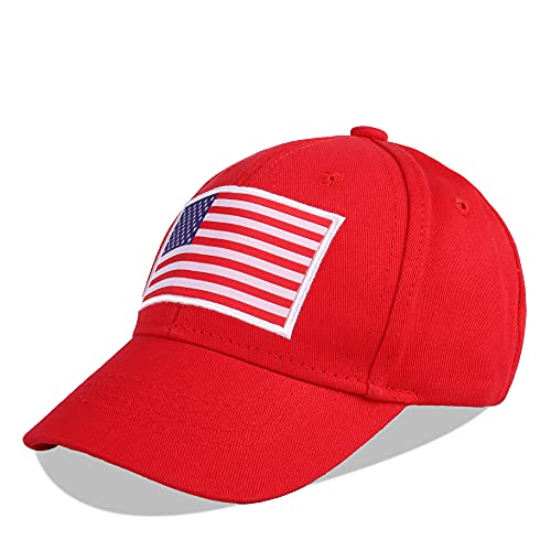 LANGZHEN Kids Toddler Outdoor American Flag Adjustable Baseball Cap Cotton Baby Sun Hat for Boys Girls