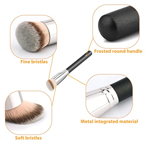 Yoseng Foundation Brush For Liquid Makeup,Premium Synthetic Angled Kabuki Blending Makeup Brush Perfect For Any Look,For Blending Liquid,Buffing,Cream,Sculpting,Mineral Makeup（Two Models） #TOP2