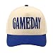 Game Day Hat for Women Men, Vintage Embroidered Football Basketball Cap, Adjustable Baseball Hat Gift World Soccer Cup Fan Beige-Blue