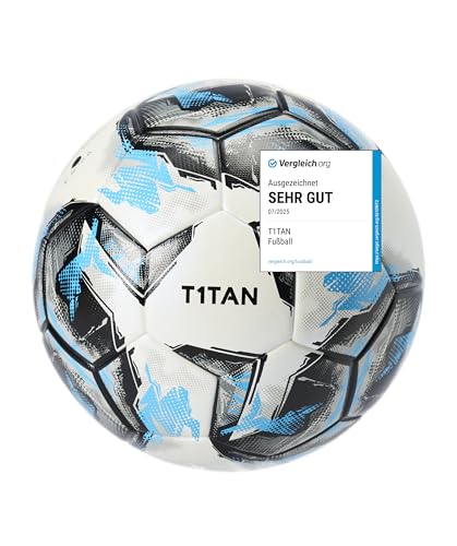 T1TAN Trainingsball Gr. 5 für Vereine - Fussball Spielball Herren & Frauen Größe 5 - Thermobonded...