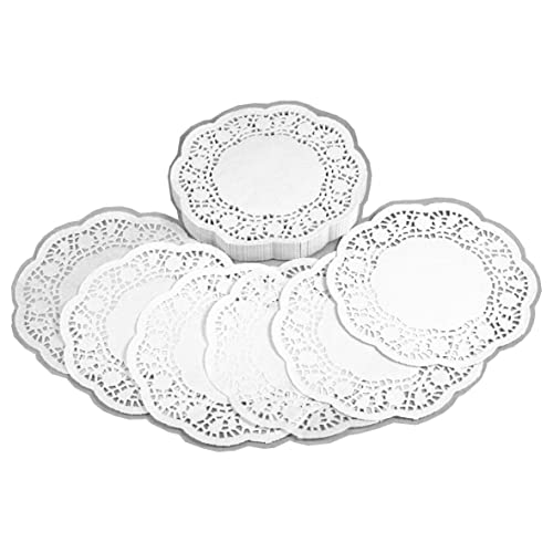 Paper doilies | White with lace pattern | Pack of 250 | 16cm diameter