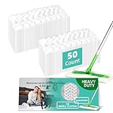 Bisenkud 50 Count Unscented Heavy Duty Pet Dry Sweeper Pads for Sweeper Mop, Multi-Surface Sweeping Cloths Refills Replacment