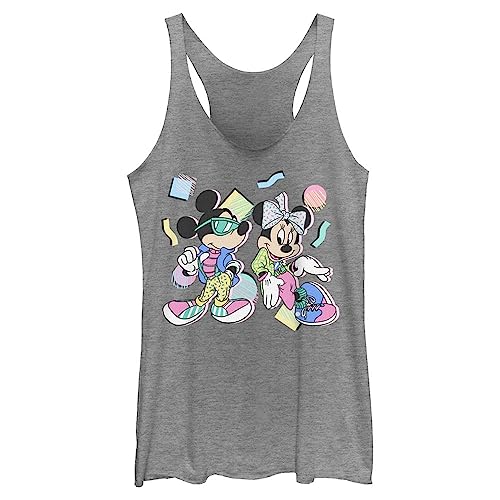 Disney Characters 80s Minnie Mickey Tri-Blend Racerback Layering Tank, Gray Heather, X-Large by Disney - Used condition - US$19.00