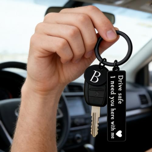 Image of drive safe keychain for him key rings for her men boyfriend