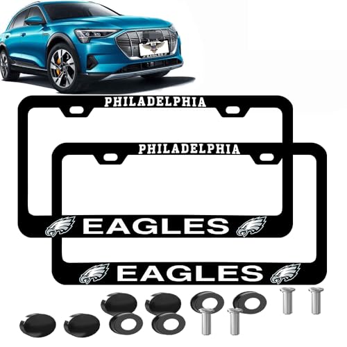 2PCS Fans Matte Metal for Eagles License Plate Frames Holder with Screw for Car Tag Frame